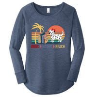 Dogs Books Beach Summer Funny Retro Vintage Women's Perfect Tri Tunic Long Sleeve Shirt