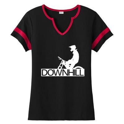 Downhill Bike Bicycle Downhill Ladies Halftime Notch Neck Tee