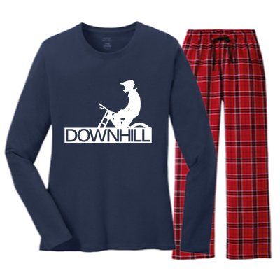 Downhill Bike Bicycle Downhill Women's Long Sleeve Flannel Pajama Set 