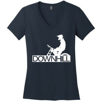 Downhill Bike Bicycle Downhill Women's V-Neck T-Shirt