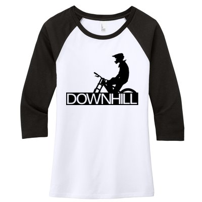 Downhill Bike Bicycle Downhill Women's Tri-Blend 3/4-Sleeve Raglan Shirt