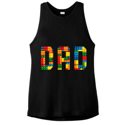 Dad Brick Builder Funny Blocks Master Builder Ladies PosiCharge Tri-Blend Wicking Tank