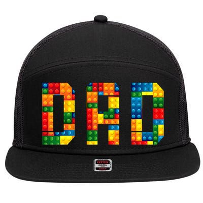 Dad Brick Builder Funny Blocks Master Builder 7 Panel Mesh Trucker Snapback Hat
