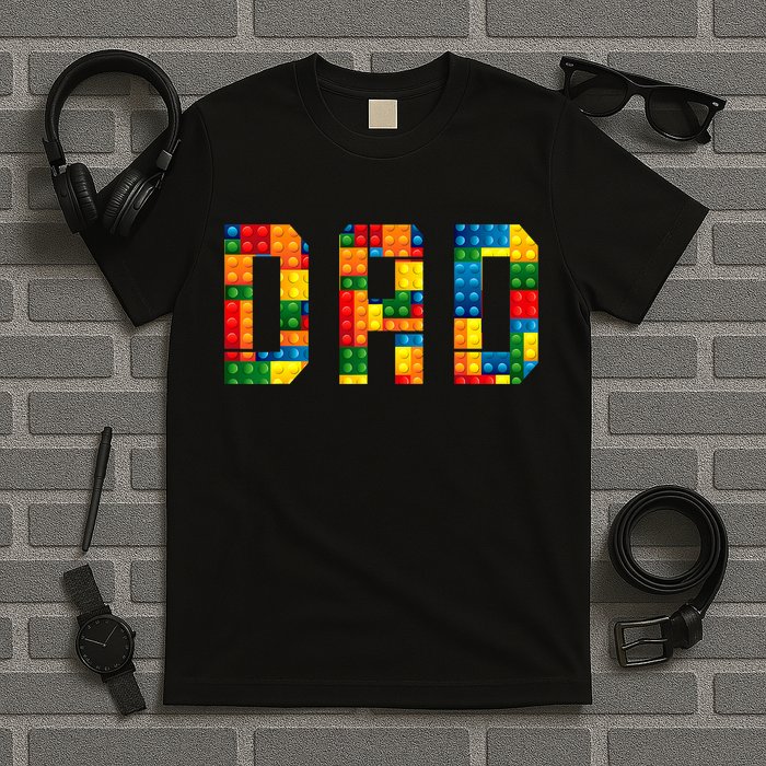 Dad Brick Builder Funny Blocks Master Builder T-Shirt