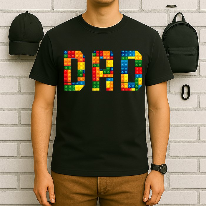 Dad Brick Builder Funny Blocks Master Builder T-Shirt
