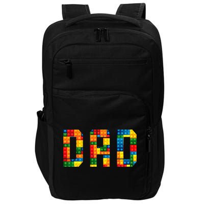 Dad Brick Builder Funny Blocks Master Builder Impact Tech Backpack
