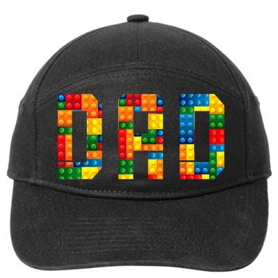 Dad Brick Builder Funny Blocks Master Builder 7-Panel Snapback Hat
