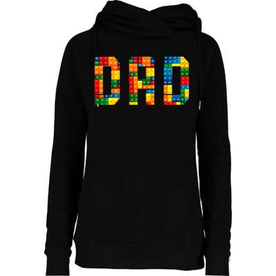 Dad Brick Builder Funny Blocks Master Builder Womens Funnel Neck Pullover Hood