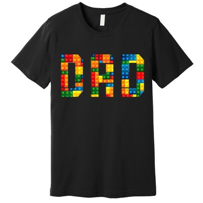 Dad Brick Builder Funny Blocks Master Builder Premium T-Shirt