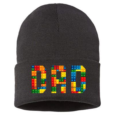 Dad Brick Builder Funny Blocks Master Builder Sustainable Knit Beanie
