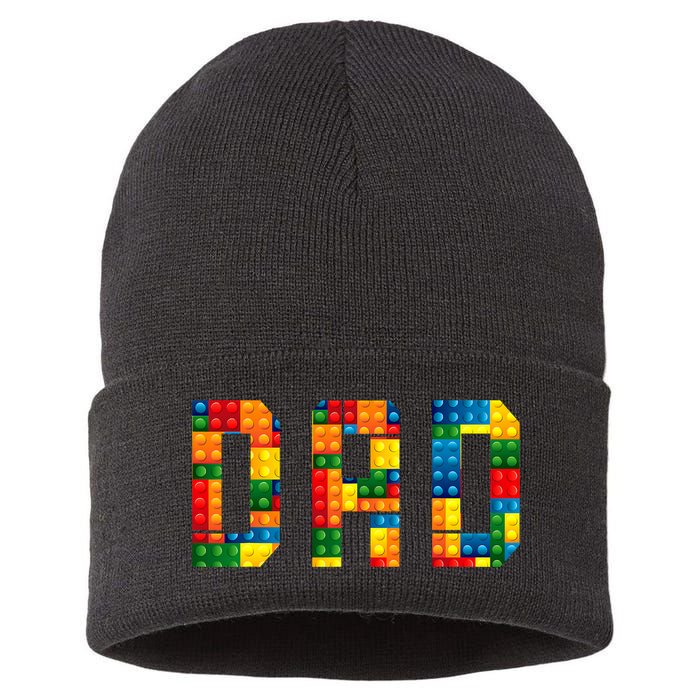Dad Brick Builder Funny Blocks Master Builder Sustainable Knit Beanie
