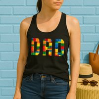 Dad Brick Builder Funny Blocks Master Builder Womens Tank Top