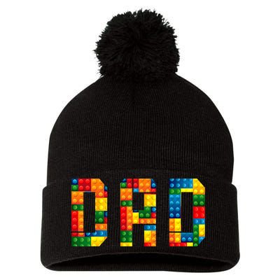 Dad Brick Builder Funny Blocks Master Builder Pom Pom 12in Knit Beanie