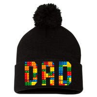 Dad Brick Builder Funny Blocks Master Builder Pom Pom 12in Knit Beanie