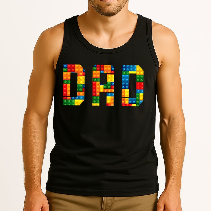 Dad Brick Builder Funny Blocks Master Builder Tank Top