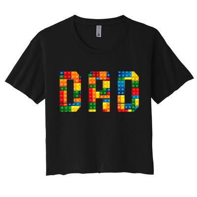 Dad Brick Builder Funny Blocks Master Builder Crop Top
