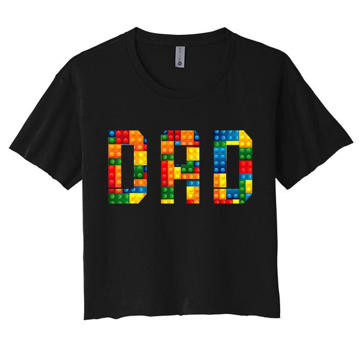 Dad Brick Builder Funny Blocks Master Builder Crop Top