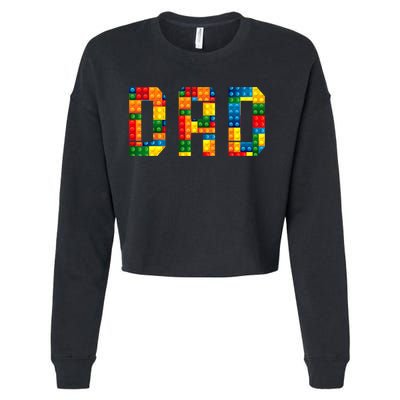 Dad Brick Builder Funny Blocks Master Builder Cropped Pullover Crew