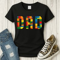 Dad Brick Builder Funny Blocks Master Builder Womens T-Shirt