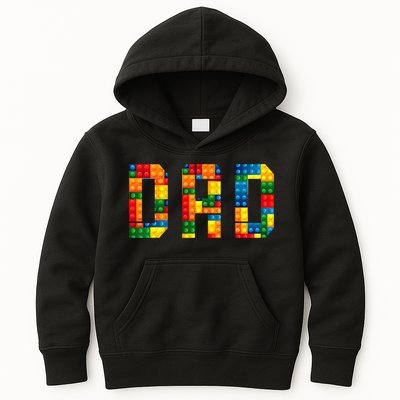 Dad Brick Builder Funny Blocks Master Builder Kids Hoodie