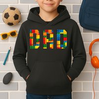Dad Brick Builder Funny Blocks Master Builder Kids Hoodie