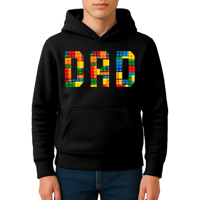 Dad Brick Builder Funny Blocks Master Builder Kids Hoodie