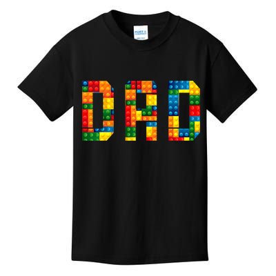 Dad Brick Builder Funny Blocks Master Builder Kids T-Shirt