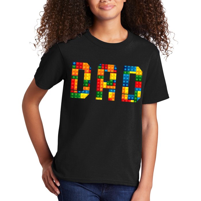 Dad Brick Builder Funny Blocks Master Builder Kids T-Shirt