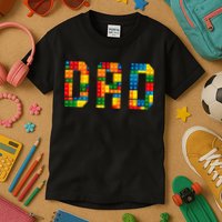 Dad Brick Builder Funny Blocks Master Builder Kids T-Shirt