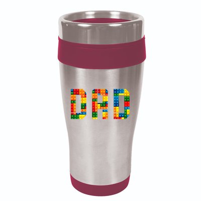 Dad Brick Builder Funny Blocks Master Builder 16oz Travel Tumbler