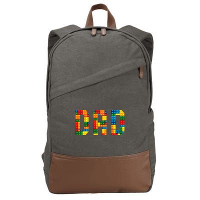 Dad Brick Builder Funny Blocks Master Builder Cotton Canvas Backpack