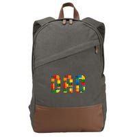 Dad Brick Builder Funny Blocks Master Builder Cotton Canvas Backpack