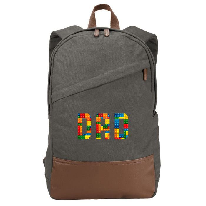 Dad Brick Builder Funny Blocks Master Builder Cotton Canvas Backpack