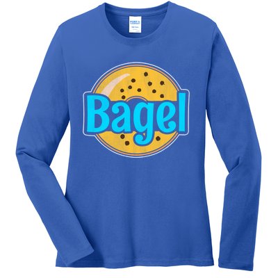 Distressed Bagel Baking And Bagel Lovers Baker Gift Ladies Long Sleeve Shirt