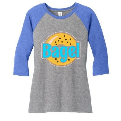 Distressed Bagel Baking And Bagel Lovers Baker Gift Women's Tri-Blend 3/4-Sleeve Raglan Shirt