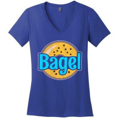 Distressed Bagel Baking And Bagel Lovers Baker Gift Women's V-Neck T-Shirt