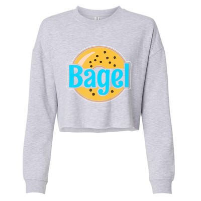 Distressed Bagel Baking And Bagel Lovers Baker Gift Cropped Pullover Crew