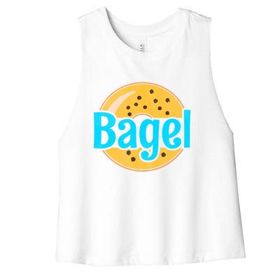 Distressed Bagel Baking And Bagel Lovers Baker Gift Women's Racerback Cropped Tank