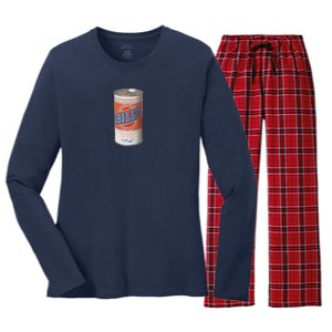 Defunct Billy Beer Can Women's Long Sleeve Flannel Pajama Set 