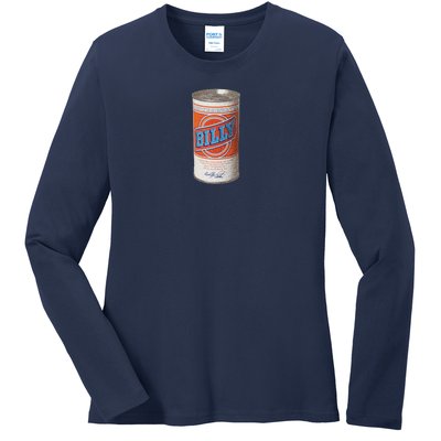 Defunct Billy Beer Can Ladies Long Sleeve Shirt