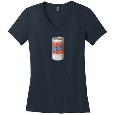 Defunct Billy Beer Can Women's V-Neck T-Shirt