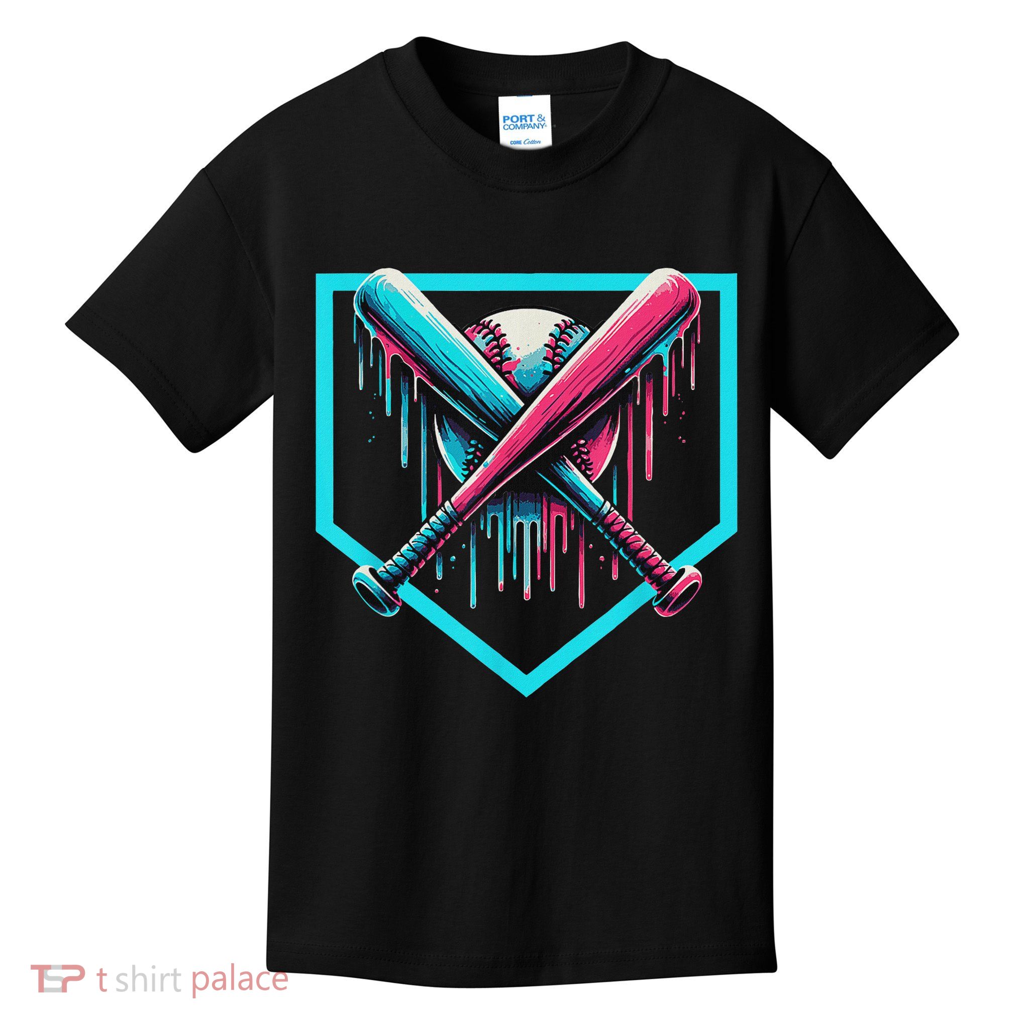 Drip Baseball Bat Baseball Drip Kids T-Shirt