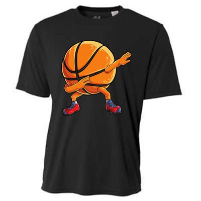 Dabbing Basketball Ball Funny Sports Player Cooling Performance Crew T-Shirt