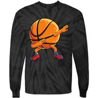 Dabbing Basketball Ball Funny Sports Player Tie-Dye Long Sleeve Shirt