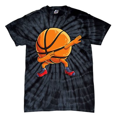 Dabbing Basketball Ball Funny Sports Player Tie-Dye T-Shirt