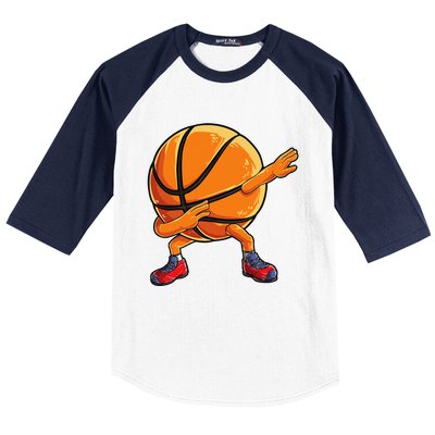 Dabbing Basketball Ball Funny Sports Player Baseball Sleeve Shirt