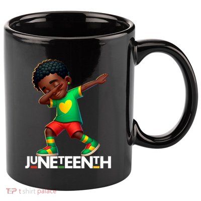Dabbing Black Brown Skin Prince Junenth 1865 Gift 11oz C Handle Ceramic Mug