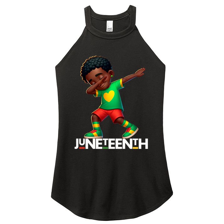 Dabbing Black Brown Skin Prince Junenth 1865 Gift Women's Perfect Tri Rocker Tank