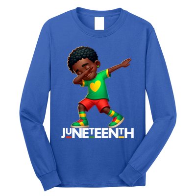 Dabbing Black Brown Skin Prince Junenth 1865 Gift Long Sleeve Shirt