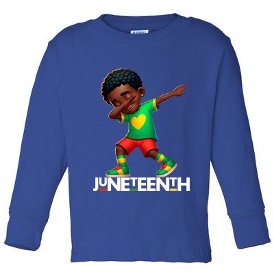 Dabbing Black Brown Skin Prince Junenth 1865 Gift Toddler Long Sleeve Shirt